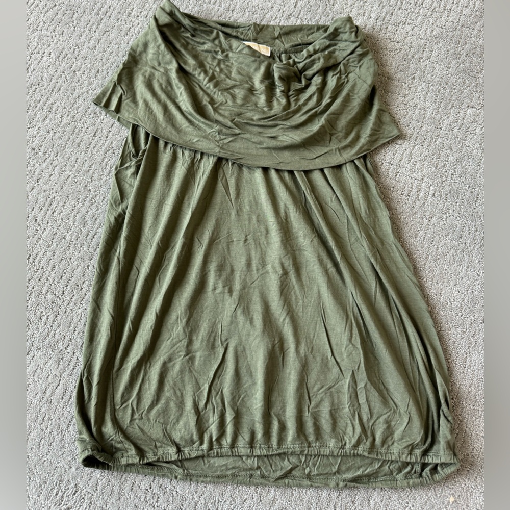 Michael Michael Kors Forest Green Off the Shoulder Top Blouse